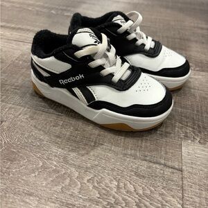 Reebok Kids Black and White Sneakers with Tan Accents
